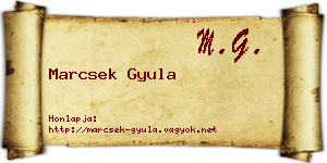 Marcsek Gyula névjegykártya